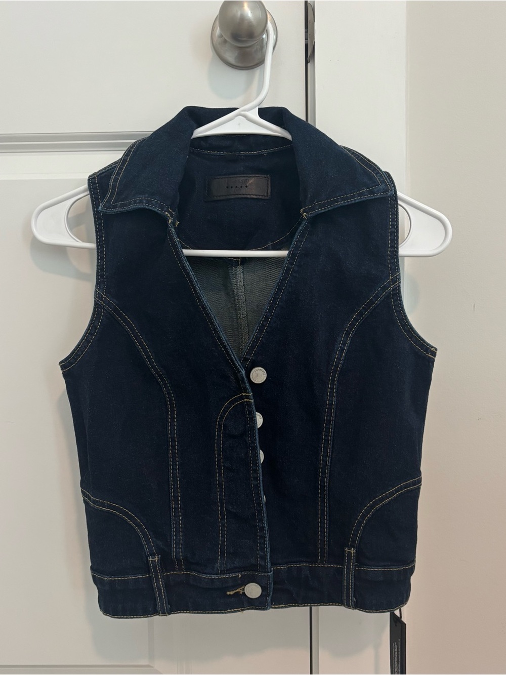 NWT Dark Indigo Denim Button-Front Vest